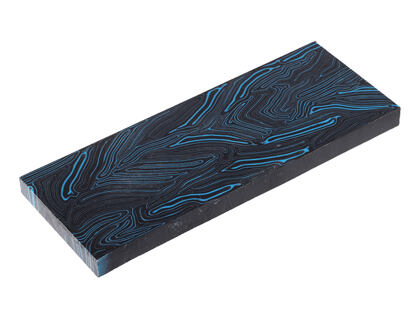 G-10 Damascus Blue-black